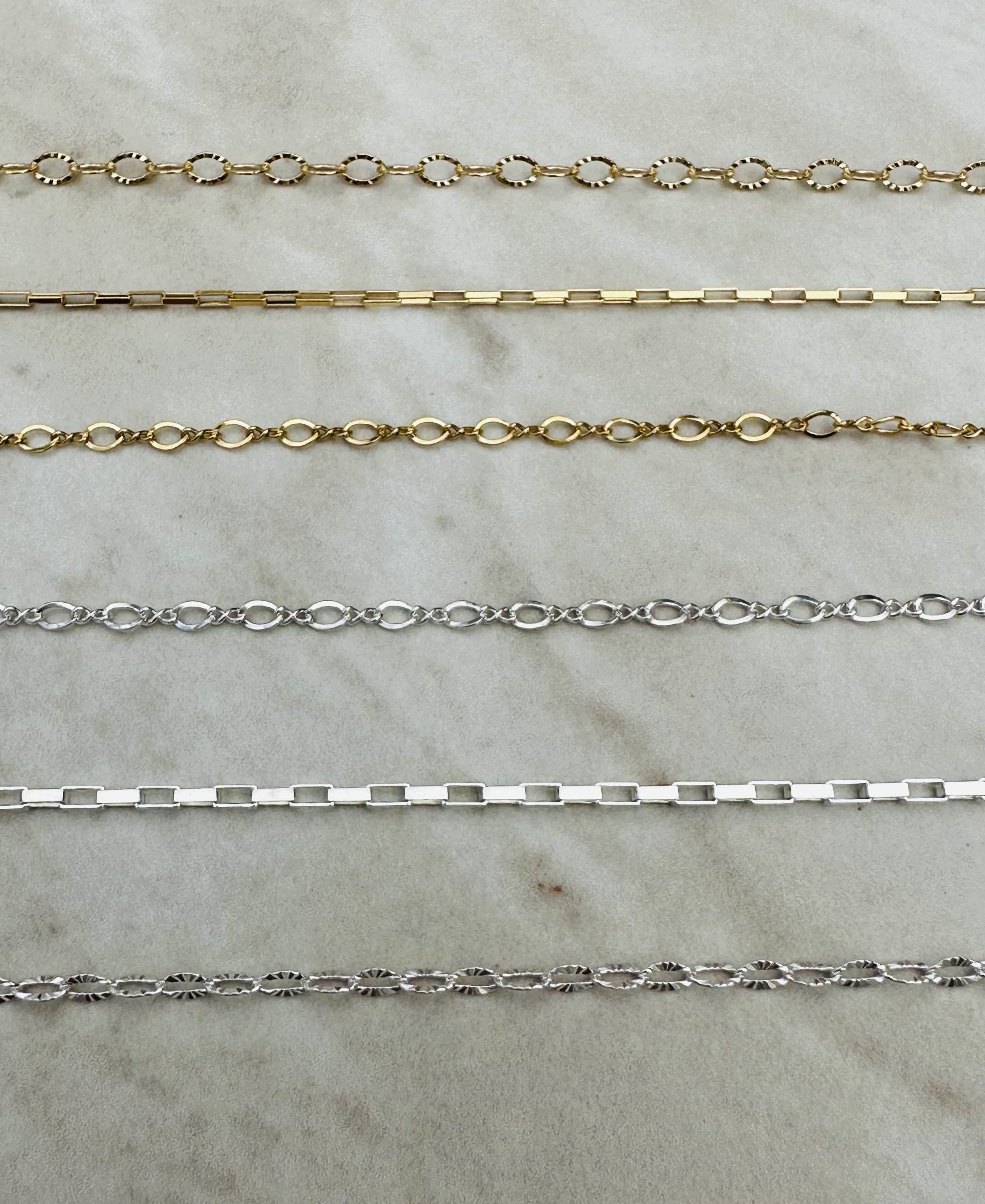 Starter Kit 1b 5 Feet of each chain + Jump Rings Permanent Jewelry